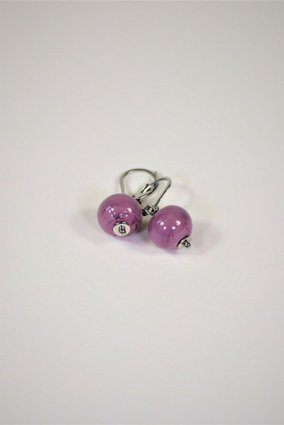 Ohrringe aus Muranoglas violett
