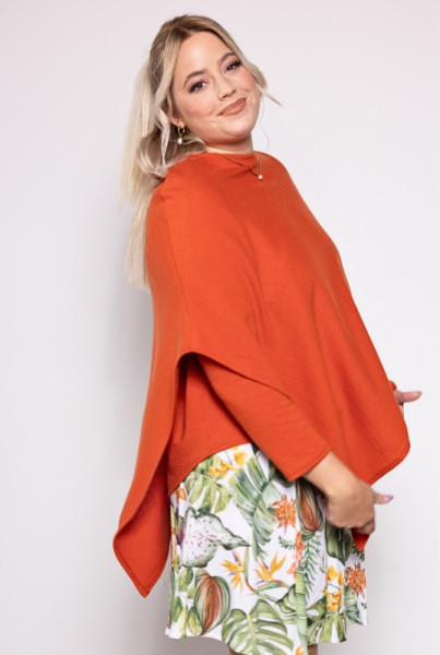 Poncho Merino Orange